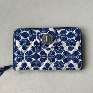 Vera Bradley Cobalt Tile Wristlet Wallet